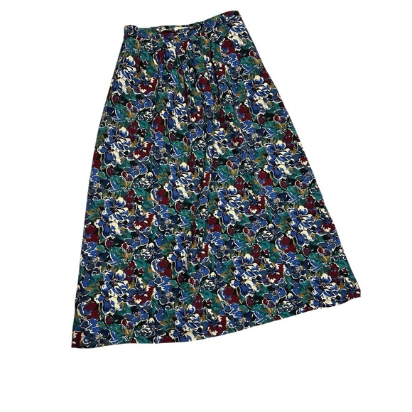 Dresses & Skirts - Frank L. Savage Color-Mate Vintage Lightweight Wool Floral Skirt Sz 8